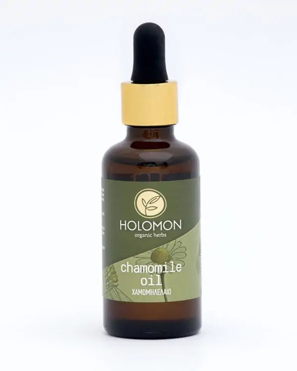 Griechisches Bio-Kamillen-Öl von Holomon mit extra nativem Olivenöl